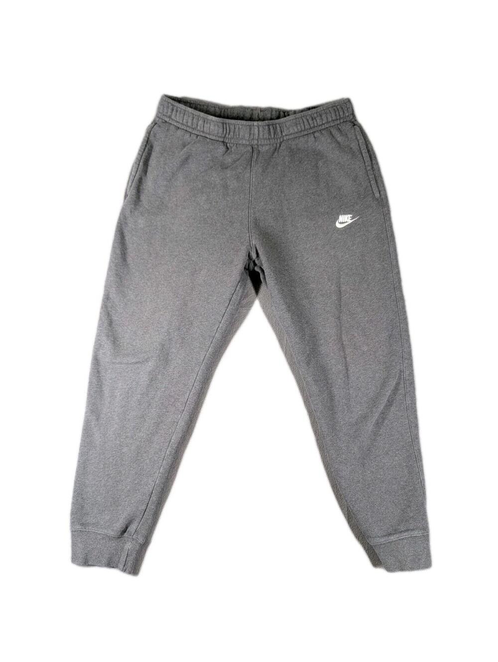Nike Mens Large Gray Club Fleece Jogger Sweatpants Athletic Sportswear Logo